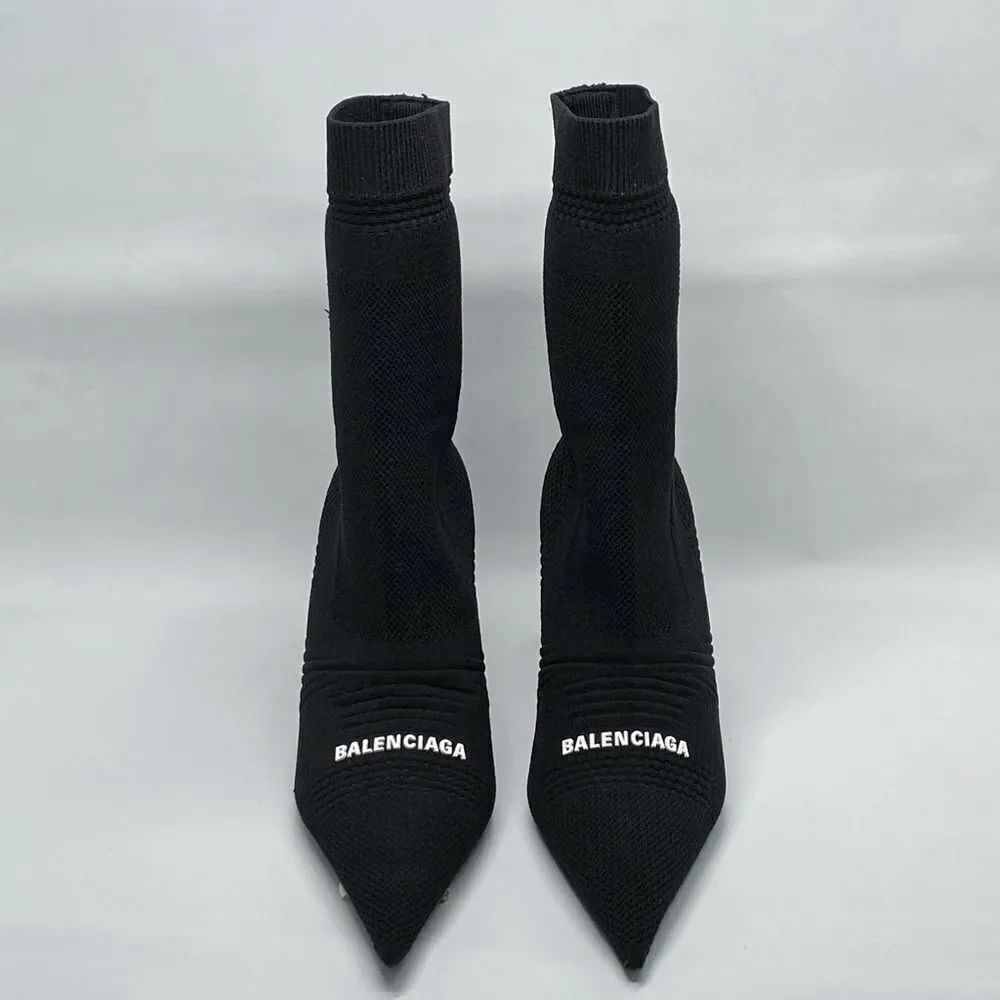 Balenciaga Knife 2.0 logo-appliquéd stretch-knit ankle boots - Picture 4 of 12